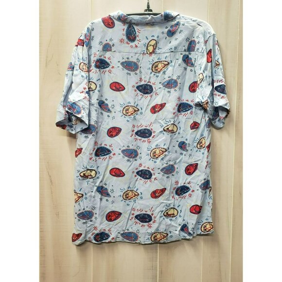 Rowdy Gentleman Hawaiian Shirt Men's L Light Blue Sombrero Print Cotton Viscose - Picture 7 of 7